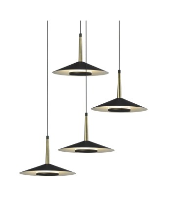 ORION * COLGANTE CIRCULAR NEGRO/CUERO  4L LED  32W  3000K